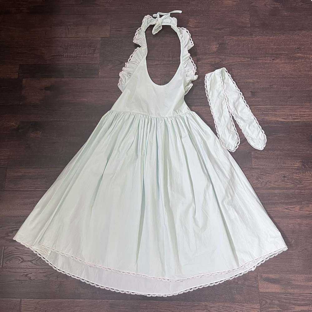 Dollcake Pampered Like‎ Mint Dress SZ 8 Girls Mint Crochet Halter Portrait Model